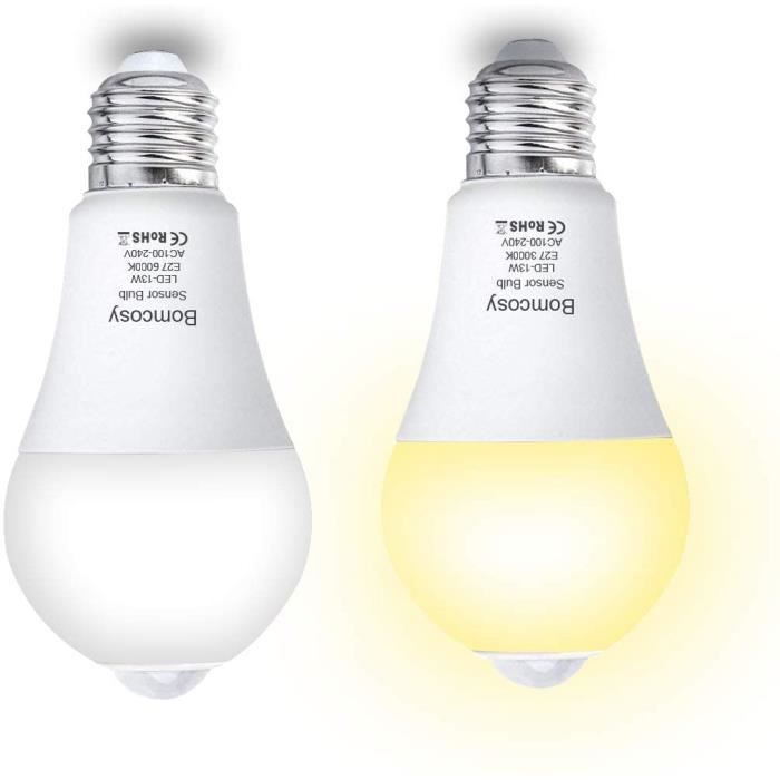 Ampoule à Detecteur de Mouvement, Ampoule LED E27 13W Blanc Chaud 3000K
