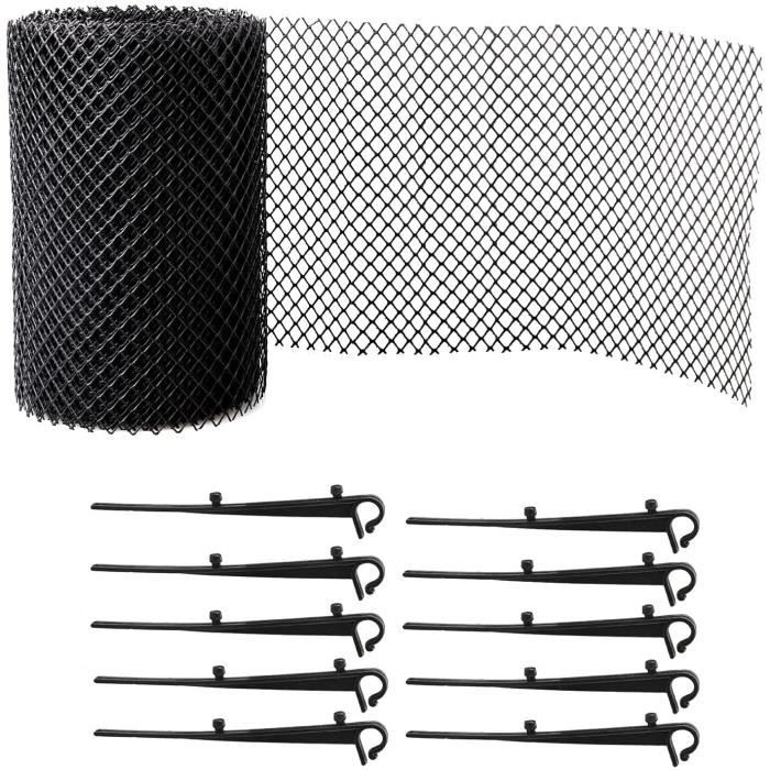 Garde De Gouttière en Plastique, Grille De Protection pour Gouttière, Grillage Gouttiere Rouleau, De Maille Gouttière Protège[128]