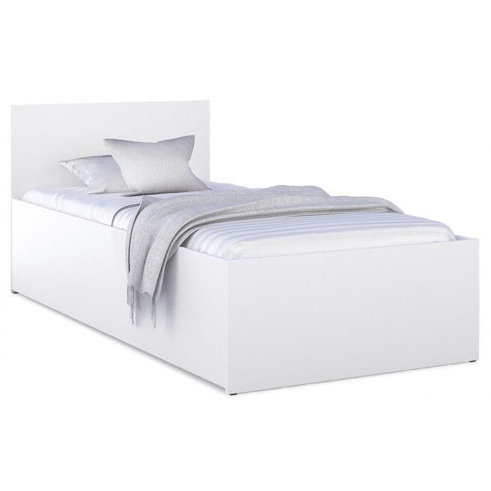 Lit coffre Panama 90x200 - Sommier inclus Blanc Lit coffre Panama 90x200 - Sommier inclus Blanc