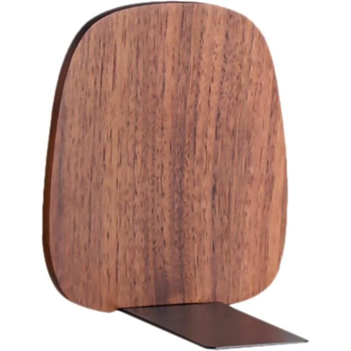 Serre-livres En Bois De Noyer Et Métal - Design Solide Et élégant Pour Bureau Et Maison