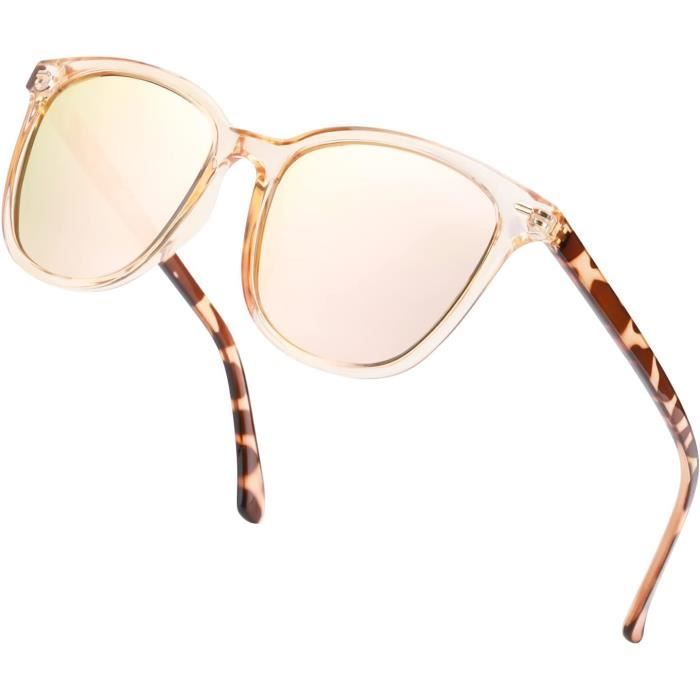 Myiaur Lunettes de soleil polarisées pour femme avec verres miroir rétro et protection UV400 – Grandes lunettes tendance et élégantes, Monture noire - Verres gris, Frau Myiaur Lunettes de soleil polarisées pour femme avec verres miroir rétro et protection UV400 – Grandes lunettes tendance et élégantes, Monture noire - Verres gris, Frau