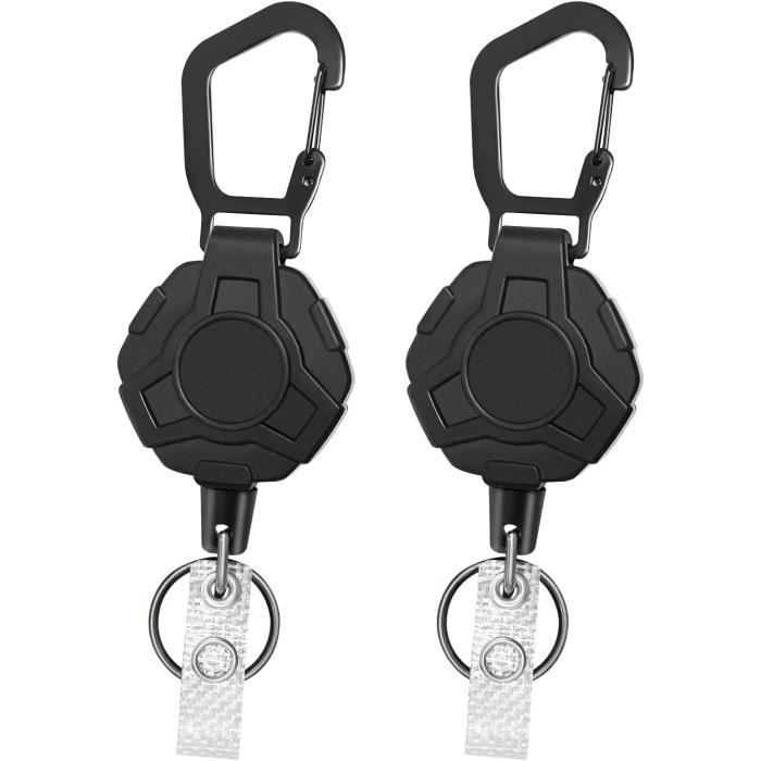 Porte-clés Rétractable Enrouleur LTZGO - Pour Badge, Clés, Cartes - Neuf Avec étiquettes
