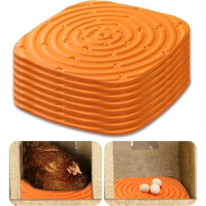 Tapis de Nidification pour Poules - 8pcs - Gel de silice - Orange - 30cm x 30cm