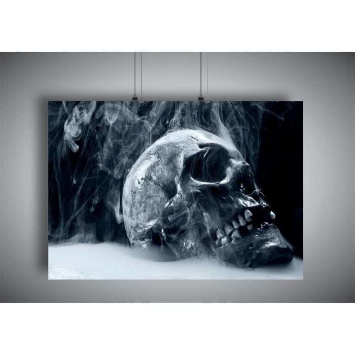 SKULL TETE DE MORT SMOKING Wall Art Poster Grand format A0 Large Print