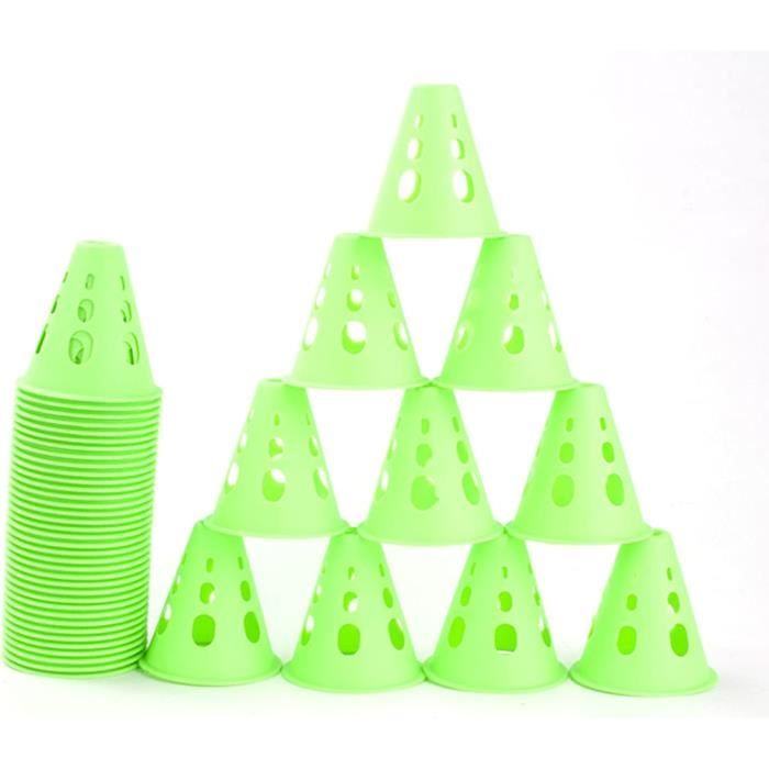 YRHome Lot De 50 Plots De Marquage Pour Football, Handball, Hockey, Tennis, Entraînement Pour Coordination