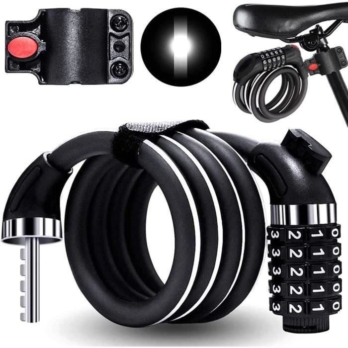 Pwshymi Cadenas Antivol Pour Vélo Antivol En U Pour Vélo Avec Câble En - Foto 8