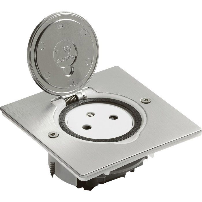Prise de sol simple Legrand - 2P + T - 16A - 250 V - Platine carrée