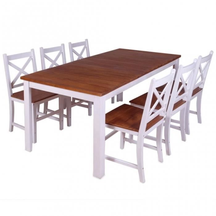 Salle A Manger 6 Pers En Bois De Teck Et D Acajou Massif Marron