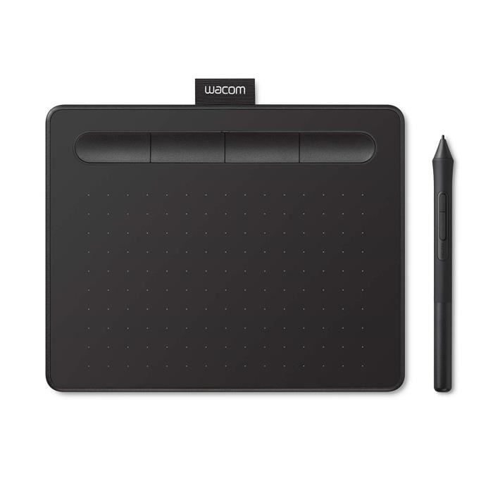 Tablette à stylet Wacom Intuos S, Noir - Tablette graphique mobile pour la peinture, le dessin et la retouche photo avec 1 logici