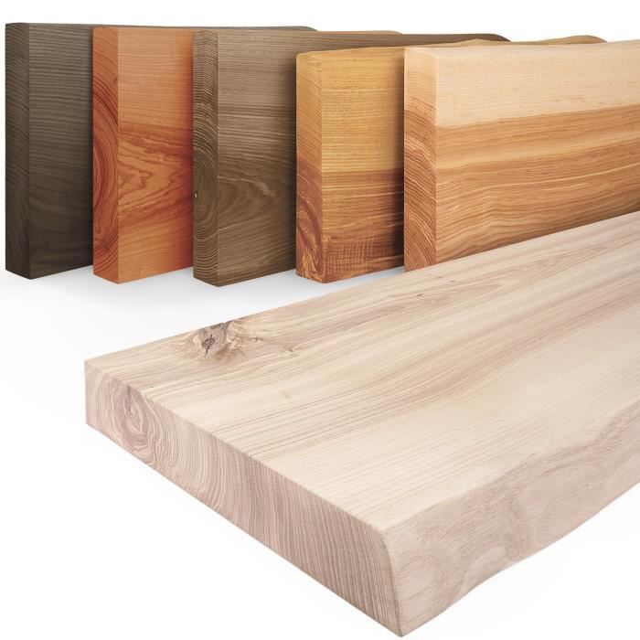 LAMO Manufaktur Étagère Bois Massif sans pièces de Fixation Etagere 110 cm Largeur Couleur: Brut Bord: Naturel LAMO Manufaktur Étagère Bois Massif sans pièces de Fixation Etagere 110 cm Largeur Couleur: Brut Bord: Naturel