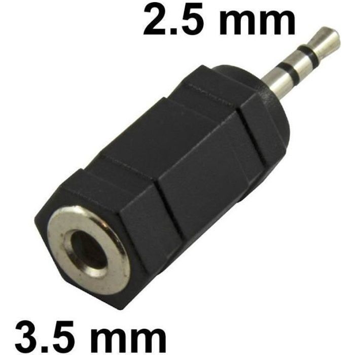 Adaptateur Audio 2.5mm mâle vers 3.5mm femelle