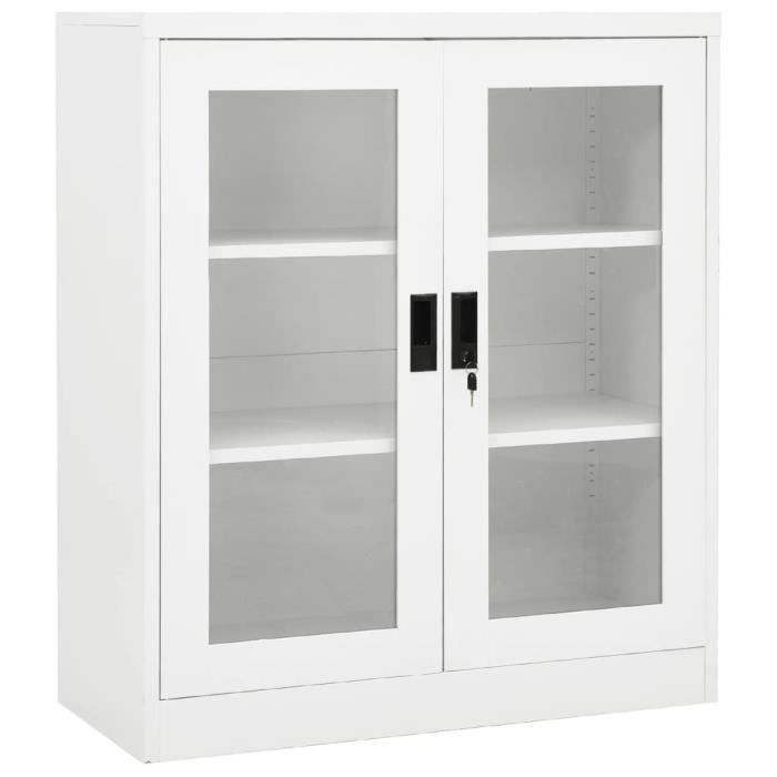 svp- moderne armoire de bureau blanc 90x40x105 cm acier 20493