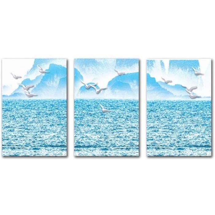 Grand imprimé toile mer art paysage marin bleu photo mur