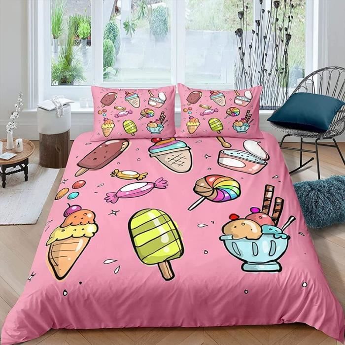 Housse De Couettes Parure De Lit 2 Personnes Fleur Papillon Bleu 3