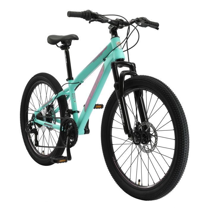 BIKESTAR, VTT, 24 Pouces de 8 ans, 21 vitesses Shimano avec frein à  disque Hardtail