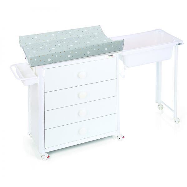 Meuble A Langer 4 Tiroirs Avec Baignoire Extensible Brevi Idea