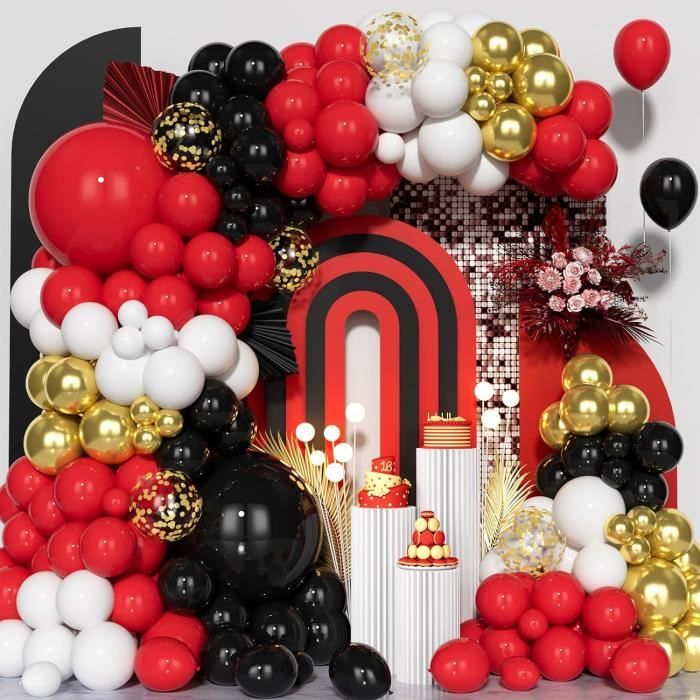 Kit Arche Ballons Noir Et Or, Arche Ballon Anniversaire Avec Ballons
