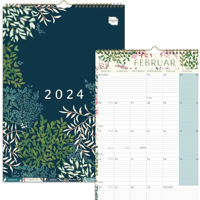 Calendrier Mural 2025 Familial Français - Organisateur 31x21cm Janvier à Décembre - Grand Format Pratique