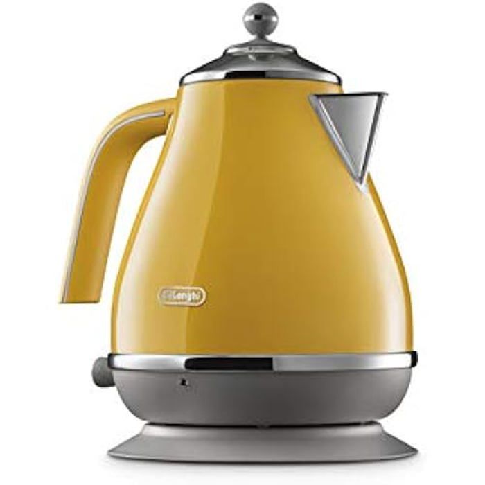 De'Longhi Icona Capitals KBOC2001.Y Bouilloire Électrique Style Vintage avec Filtre Anti Calcaire Base Pivotante 360° Rangement pour Cordon Acier Inoxydable 1.7 litres Jaune New York - vue 8