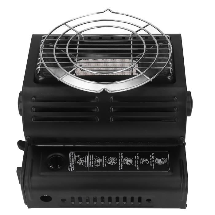 Réchaud à Gaz De Camping Portable - Avec Grille De Protection Et Support - Pour Tente, Pêche, Randonnée - 15x15x14cm
