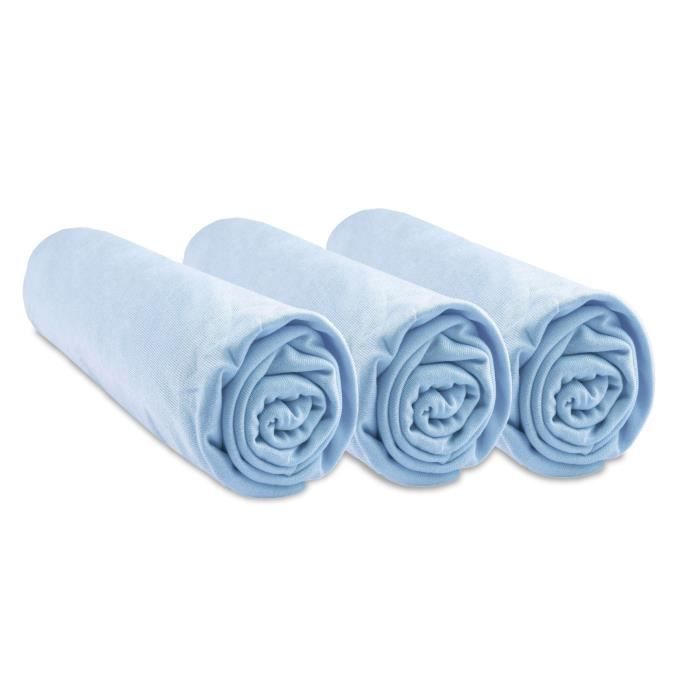 Easy Dort Pack de 3 Draps Housse en Bambou Anis 40 x 80 cm Extensible à 40 x 90 cm 