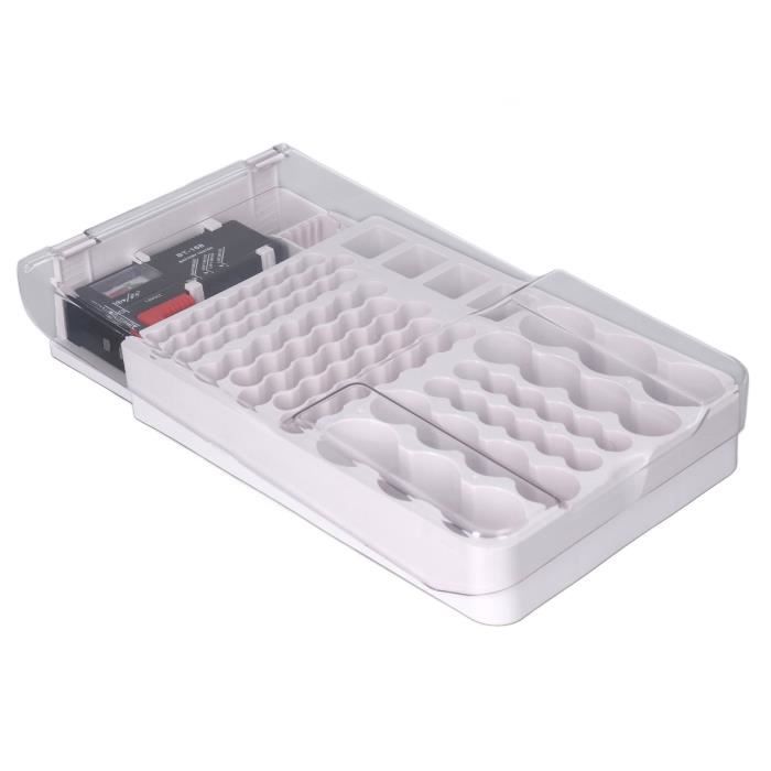 Organisateur De Piles PowerKing - Boîtier De Rangement Avec Testeur, Capacité 161 Piles (AA, AAA, 9V, C, D, LR44...)