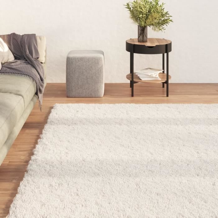 Tapis TEDDY cercle Shaggy gris très épais, en peluche, antidérapant