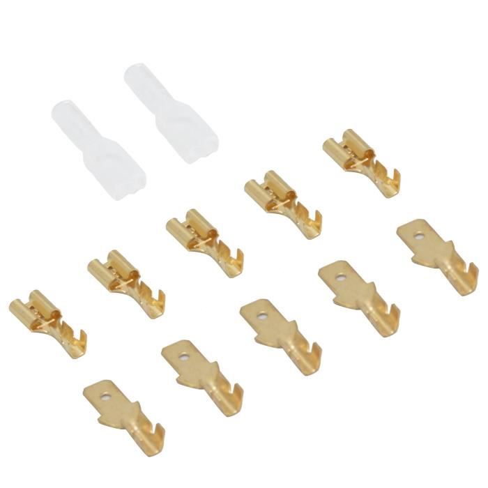 Bornes Déconnectables Mâle/Femelle - Lot De 100 | 2.8mm X 0.5mm | Pour Câbles 0.5-1.5mm² | Isolées Vinyle | Heschen