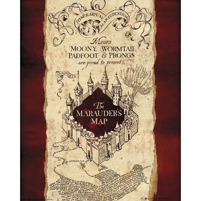Affiche Mini Harry Potter Carte Du Maraudeur 40x50cm Achat