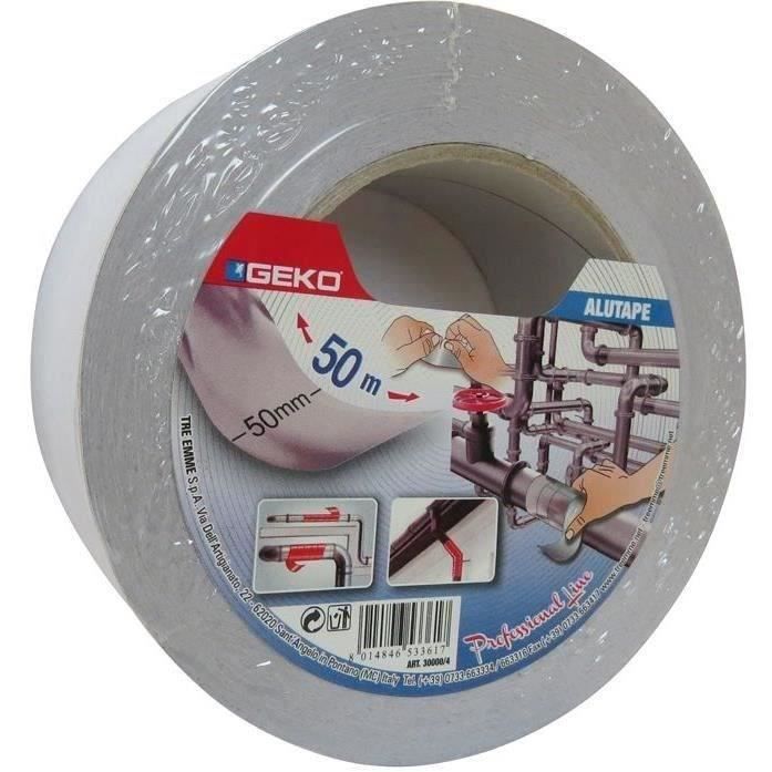 Adhésif aluminium - 50 mm x 50 m - 30 microns