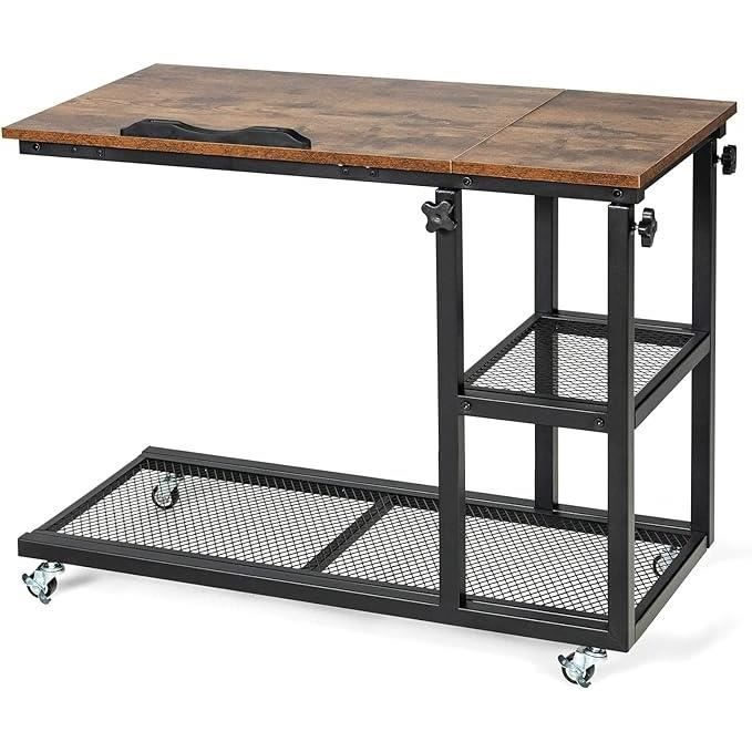 Table De Soudage Réglable GOPLUS – Plateau Inclinable 5 Niveaux, Hauteur 80-95 Cm, Supporte 180 Kg, Pliante Avec Roues – 78x51 Cm