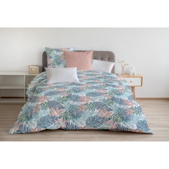 100/% Coton 240x260 cm Housse de Couette 2 Personnes 57 Fils Home Linge Passion AMAZONIE 3 Pi/èces