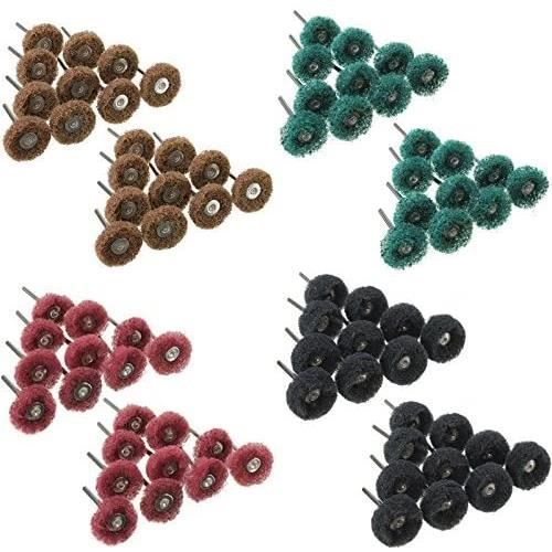 100 Meules à Polir 25mm Pour Dremel - Grain 80 - Pour Métal, Bois, Bijoux - Tige 3mm