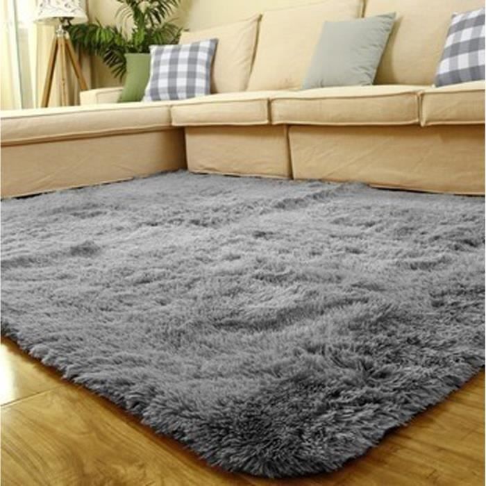 Tapis Gris Poil Long