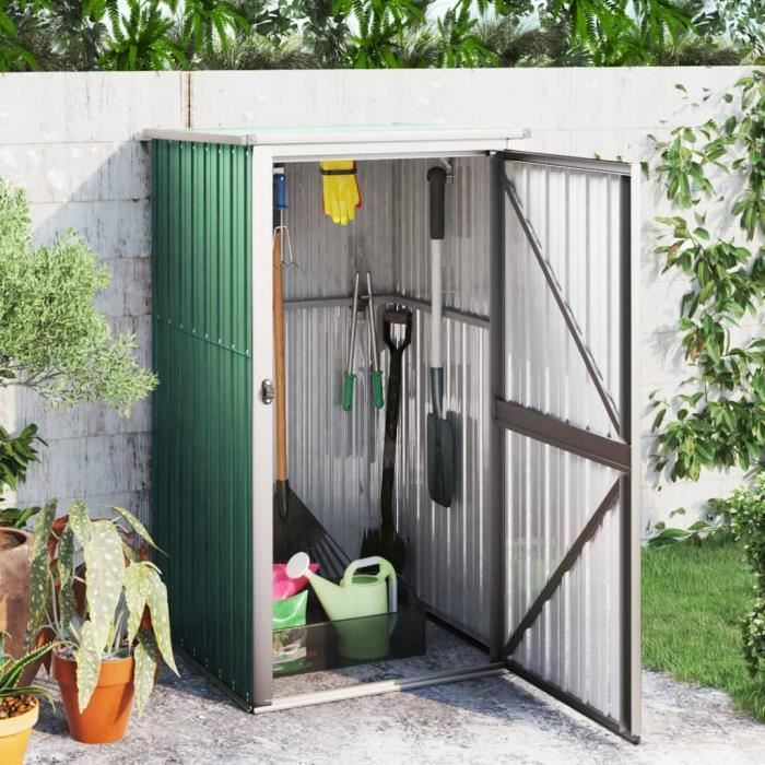 Abri à outils de jardin - KEENSO - KN005 - Acier galvanisé - Vert - 88x89x161 cm