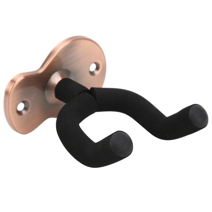 Lot De 2 Crochets Muraux Guitare – Support Métal Noir Avec Éponge Protectrice – Pour Guitare, Basse, Ukulélé