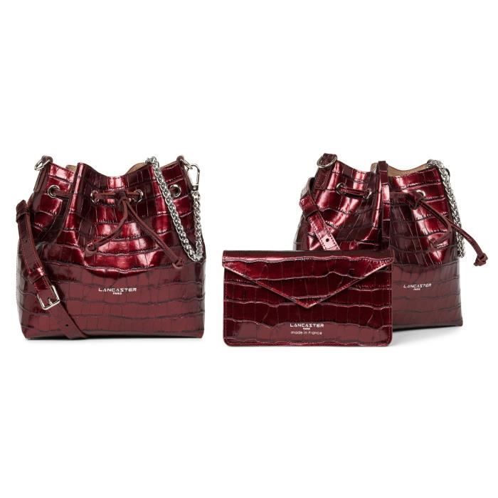 Lancaster Petit sac seau Femme Rubis Rubis Cdiscount Bagagerie Maroquinerie