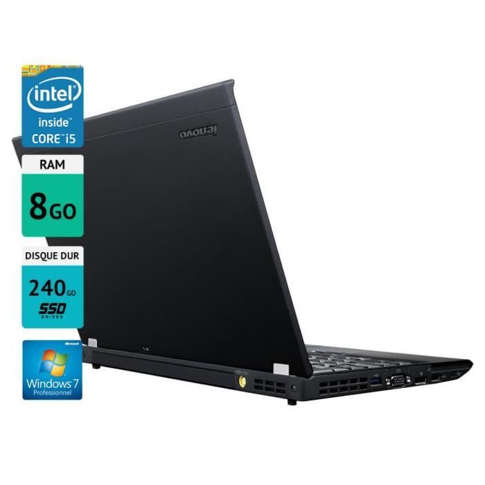 Pc portable Lenovo thinkpad X230 12 5 8GO SSD 240GO Windows 7 gris