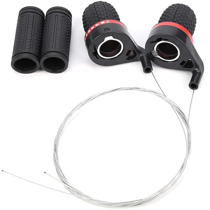 Manettes De Vitesse Pour VTT - Poignée De Dérailleur Twist/grip Shift, Compatibles Vélos De Montagne, Rouge/noir - 1