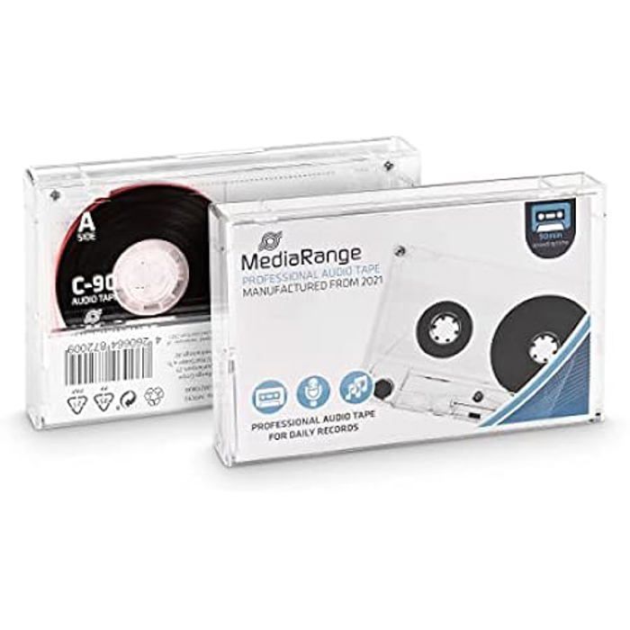 Cassette Audio Professionnelle MediaRange C 90 90 Min Type 1 Oxyde de Fer