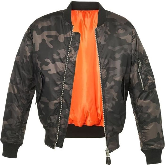 Brandit ma1 Jacket Bomber Blouson Aviateur Veste Blouson Military Fashion Noir