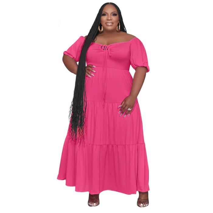 Robe longue plissée grande taille 2025