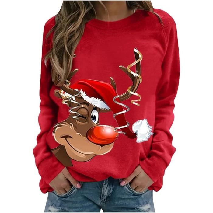 Pull De Noël Drôle Pour Femme - Sweat-shirt Festif, Manches Longues, Coupe Ample, Tailles S à XXL, Pour Fêtes En Famille