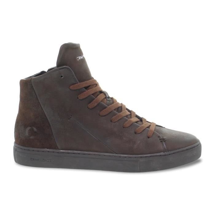 BASKET CRIME LONDON 11671 M en cuir nubuck brun fonc Homme Marron
