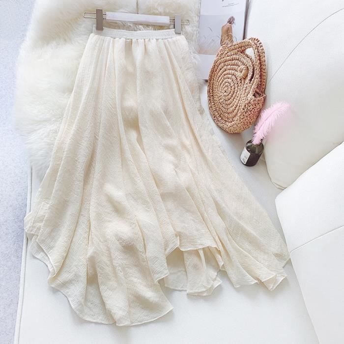 Jupe Trompette Femme Style Coréen - Mi-longue, Taille Haute, Tissu Polyester, Fente Latérale, élégante Bureau/soirée