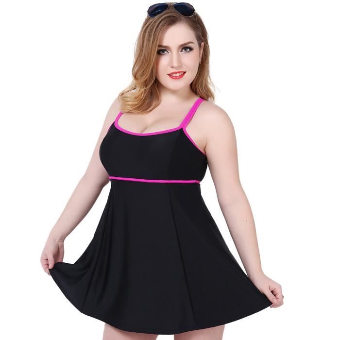 Femme Maillot De Bain Rembourré Amincissant Robe Classique Noir Grande Taille Haut De Maillot De Bain M- 4XL