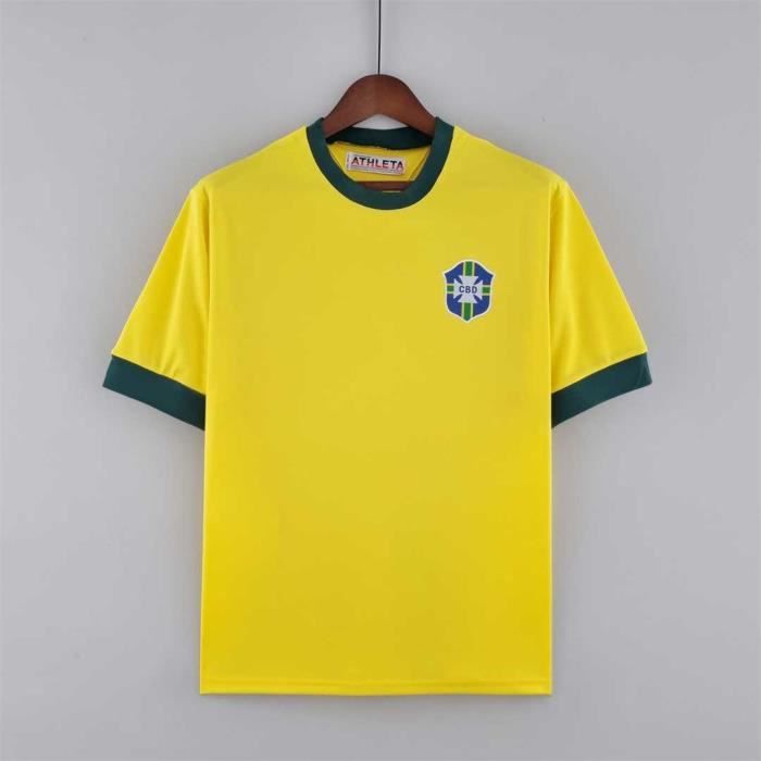 Maillot Vintage Brésil Années 70/80 – Taille 52, Jaune, état Excellent
