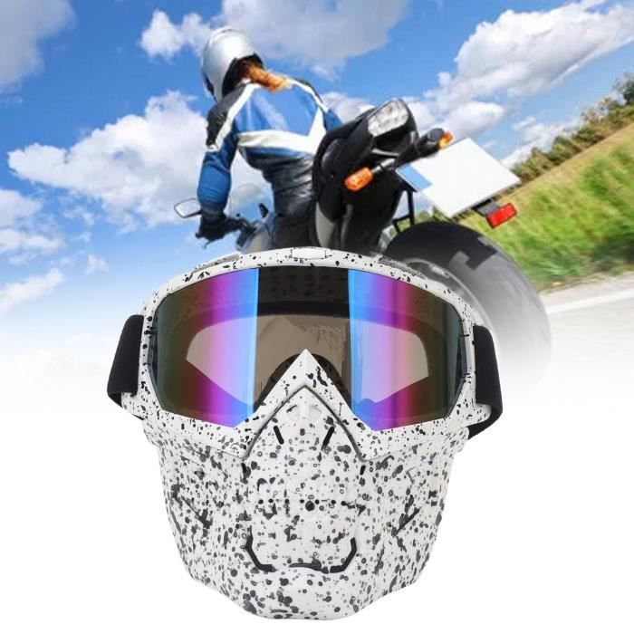 LAN Lunettes De Moto Crâne Visage Masque Lunettes Moto Vélo Course Ski