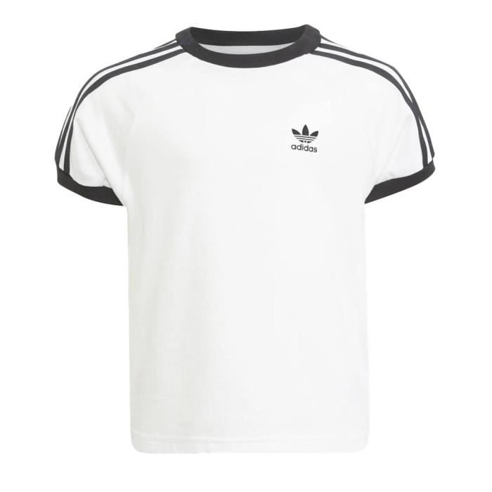 T shirt Blanc Enfant Adidas 3 stripes Blanc Cdiscount Pr t Porter
