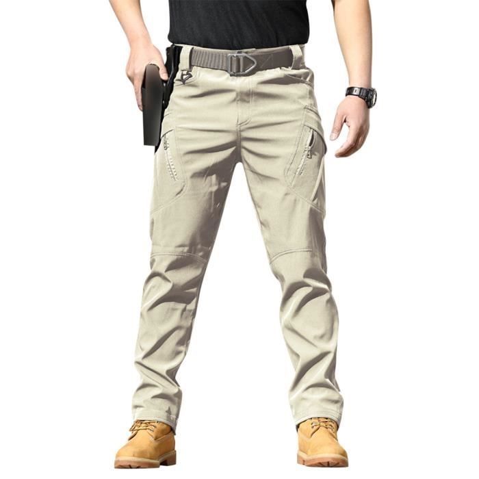 Flyplus Pantalon Cargo Tactique Homme - Ripstop Extensible Imperméable - Multi-Poches Léger Pour Travail, Randonnée, Survie